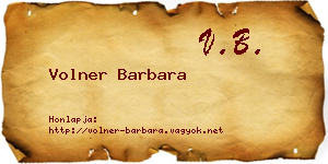 Volner Barbara névjegykártya